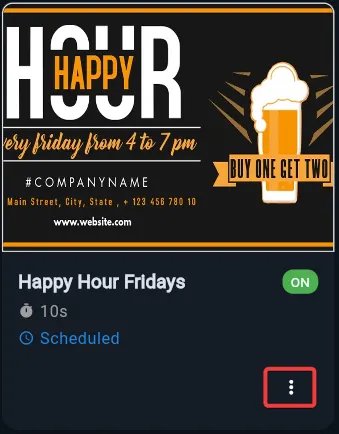Overflow menu for ad options