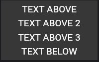 A stacked button with multiple lines above the icon, no icon, and a single line below the icon.