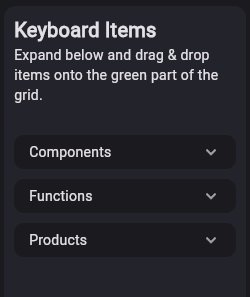 The Keyboard Items Toolbar