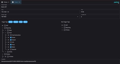 The Docket Printer Settings