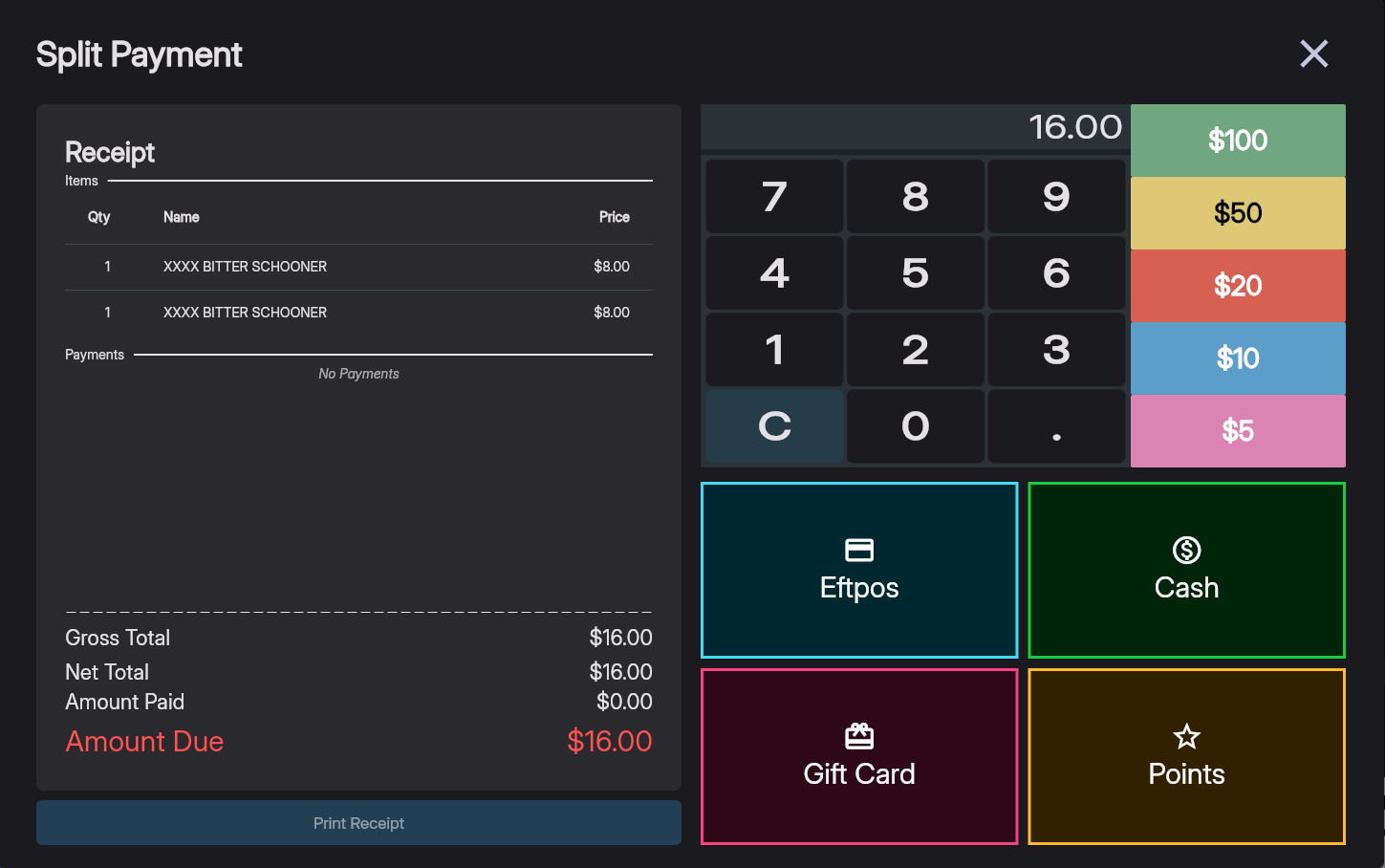 The Split Payment Window