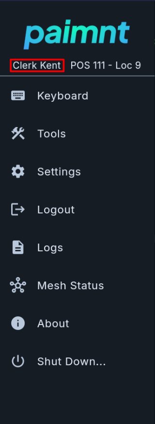 The currently logged in clerk